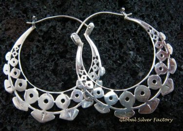 Sterling Silver Hoop Earrings SE-159-KT
