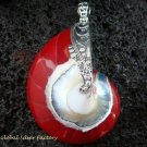 Sterling Silver Red Nautilus Shell Pendant SP-484-KT