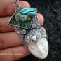 925 Silver Paua Shell & Topaz Goddess Pendant GDP-977-PS