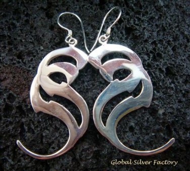 Sterling Silver Double S Design Earrings SE-157-KT