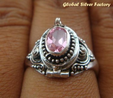 925 Silver Rose Quartz Poison Ring LR-395-KT