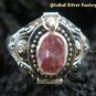 925 Silver Rose Quartz Poison Ring LR-395-KT