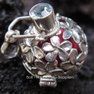 925 Silver Blue Topaz Frangipani Harmony Ball Pendant HB-130-KT