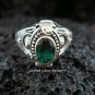 Sterling Silver Green Quartz Poison Ring LR-403-KT