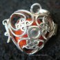Silver Turquoise Heart Harmony Ball Pendant HB-232b-KT