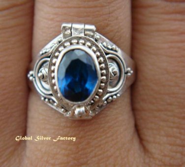 925 Silver & Blue Sapphire Poison Ring LR-419-KT