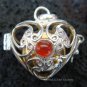 Silver Carnelian Heart Harmony Ball Pendant HB-233-KT