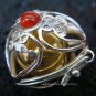 Silver Carnelian Heart Harmony Ball Pendant HB-233-KT