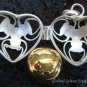 Silver Carnelian Heart Harmony Ball Pendant HB-233-KT