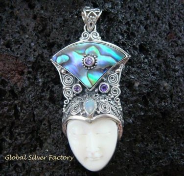925 Silver Paua Shell Goddess Pendant GDP-976-PS