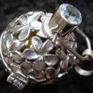 925 Silver Blue Topaz Frangipani Harmony Ball Pendant HB-130a-KT