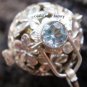 925 Silver Blue Topaz Frangipani Harmony Ball Pendant HB-130a-KT