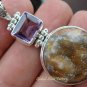 925 Silver Druzy & Amethyst Pendant SP-299-KT