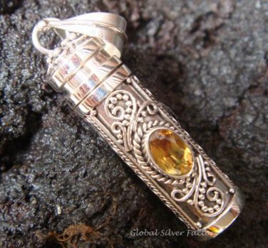 Sterling Silver Citrine Perfume Pendant PP-200-KT