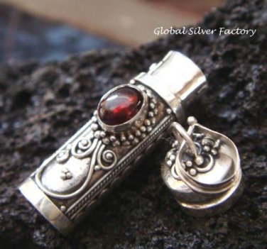 Sterling Silver Garnet Perfume Pendant PP-218-KT