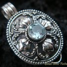 Sterling Silver Blue Topaz Locket Pendant LP-157-KT