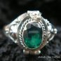 Sterling Silver Green Quartz Poison Ring LR-398-KT