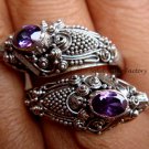 Sterling Silver Amethyst Snake Ring RI-101-KA