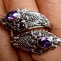 Sterling Silver Amethyst Snake Ring RI-101-KA