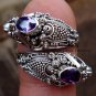 Sterling Silver Amethyst Snake Ring RI-101-KA