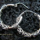 Petite Bali Style Sterling Silver Hoop Earrings SE-156-KT