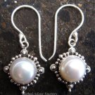 925 Silver Round white Pearl Earrings ER-298-NY