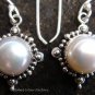 925 Silver Round white Pearl Earrings ER-298-NY
