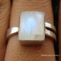 Sterling Silver & Square Rainbow Moonstone Ring RI-114-IKP