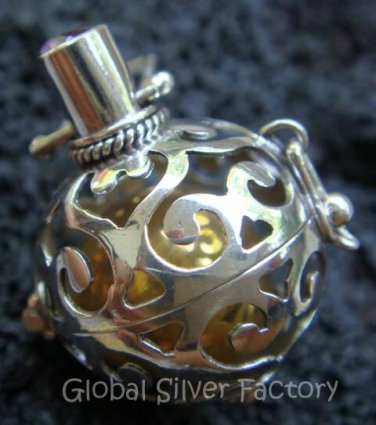 925 Silver Amethyst Harmony Ball Pendant 16mm HB-214-KT