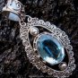 Sterling Silver Blue Topaz Pendant SP-262-NY