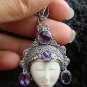 Silver & Amethyst Gemstone Goddess Pendant GDP-625-KT