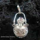 Sterling Silver Perfume Pendant With Cut Amethyst PP-206-KT