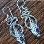 Silver & Amethyst Coiled Snake Earrings ER-277-KA