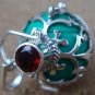 925 Silver Garnet Harmony Chime Ball Pendant HB-181-KT