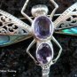 925 Silver Amethyst & Paua Dragonfly Pendant Brooch BC-164-KT