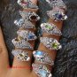 6x Wholesale Silver & Gemstone Snake Rings SSB-277-GSF