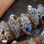 6x Wholesale Silver & Gemstone Snake Rings SSB-277-GSF