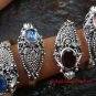 6x Wholesale Silver & Gemstone Snake Rings SSB-277-GSF