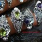 6x Wholesale Silver & Gemstone Snake Rings SSB-277-GSF