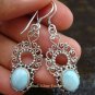 925 Silver Bali Design Larimar Earrings ER-570-NY
