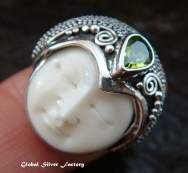 Sterling Silver Peridot Goddess Ring GDR-1077-PS