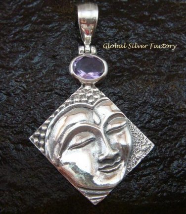 925 Silver Amethyst Buddha Pendant SP-496-KT