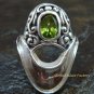 925 Silver Peridot Designer Ring RI-323-KT
