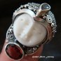 Sterling Silver 2 Garnet Stones Goddess Ring GDR-1076-PS