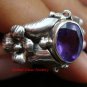 Amethyst & 925 Sterling Silver Flower Ring RI-334-NY