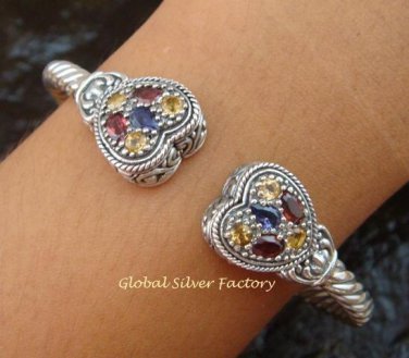 Bali Design Multi Gems Cuff Bangle SBB-359-KT