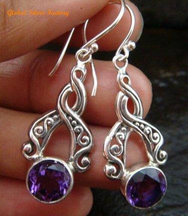 Sterling Silver Amethyst Earrings ER-585-PS
