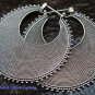 Hand Crafted 925 Silver Mess Balinese Disc Hoop Earrings SE-172-PS