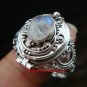 925 Silver Rainbow Moonstone Poison Ring LR-607-KT