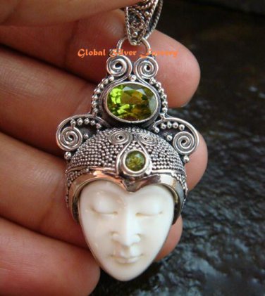 Sterling Silver Bali Goddess Pendant w/Gem GDP-1129-PS